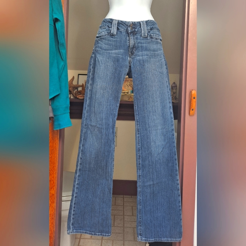 The GAP CURVY Ultra Low Rise Jeans Long Boot Leg Dungarees Womens 8